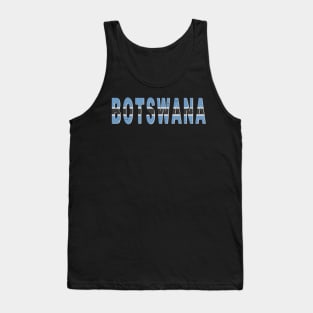 Botswana Text in Botswana Flag Colors Tank Top